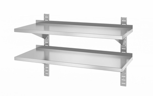 Półka wisząca przestawna, podwójna z dwiema konsolami, 1000x400x600 mm, inox | HENDI, 816592