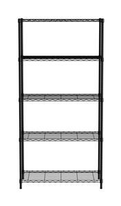 Regał magazynowy, 5 półek, 910x455x1830 mm, czarny | HENDI, 812990