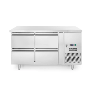 Stół chłodniczy z 4 szufladami i agregatem bocznym, 0,25 kW, 1360x700x858 mm, inox | ARKTIC, 233764