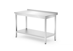 Stół roboczy przyścienny z półką, skręcany, 1200x700x850 mm, inox | HENDI, 812730