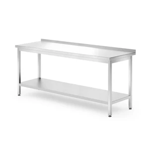 Stół roboczy przyścienny z półką, skręcany, 1800x700x850 mm, inox | HENDI, 812761
