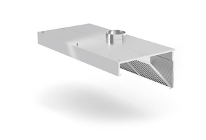 Okap przyścienny skośny z oświetleniem, 1200x700x450 mm, inox | HENDI, 229316