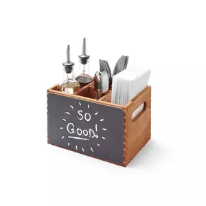 Skrzynka na karty menu i sztućce 210x150x150 mm, brązowa | HENDI, 664148