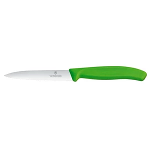 Nóż do jarzyn, ząbkowany, ostrze 100 mm, zielony | VICTORINOX, 6.7736.L4