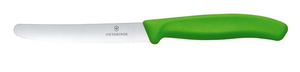 Nóż do pomidorów ząbkowany, zaokrąglony czubek, ostrze 110 mm, zielony | VICTORINOX, 6.7836.L114
