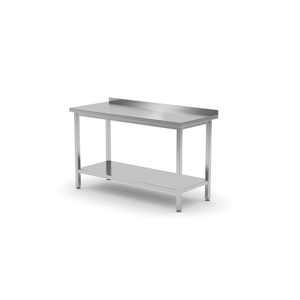 Stół roboczy przyścienny z półką, skręcany, 1200x700x850 mm, inox | HENDI, 812730
