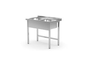 Stół z dwoma zlewami, skręcany, 1000x700x850 mm, inox | HENDI, 812952