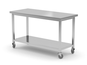 Stół jezdny z półką, skręcany, 1200x600x850 mm, inox | HENDI, 815793