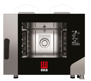 Piec konwekcyjno - parowy, gazowy, 4x600x400, 9.6 kW, G20, 850×1035×801 mm, inox | EKA, Millennial Black Mask