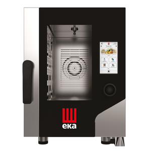 Piec konwekcyjno - parowy, elektryczny, 6xGN2/3, 5.2 kW, 400V, 500x750x700 mm, czarny | EKA, Millennial Touch Screen