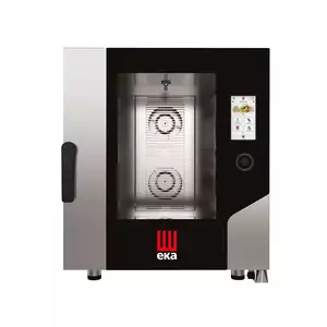 Piec konwekcyjno - parowy, elektryczny, 7xGN1/1, 11.4 kW, 400V, 730x784x850 mm, czarny | EKA, Millennial Touch Screen