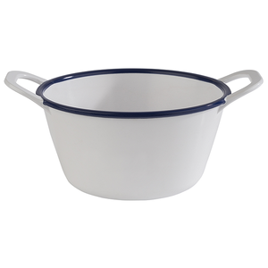 Miska z melaminy 0,3 l, 150x115x65 mm, biała, niebieska | APS, 84958