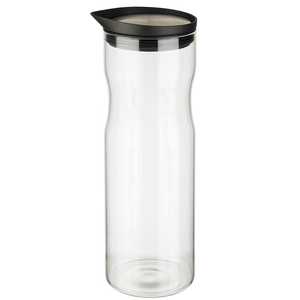 Karafka szklana z pokrywą ze stali nierdzewnej, 1 l, 80x250 mm, przezroczysta, inox | APS, 10721