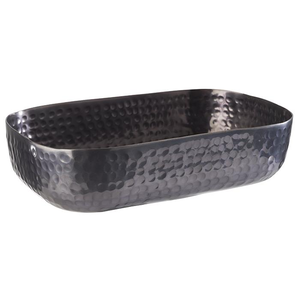 Miska z aluminium, powierzchnia młotkowana, 1,4 l, 230x155x60 mm, szara | APS, 40695