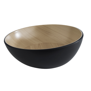 Miska z melaminy 1 l, 215x85 mm, czarna, brązowa | APS, 84921