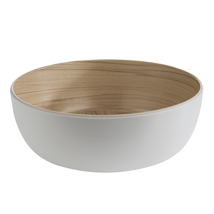 Miska z melaminy 1,8 l, 215x75 mm, biała, brązowa | APS, 84932