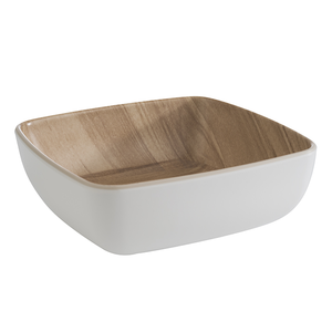 Miska z melaminy 0,37 l, 125x125x45 mm, biała, brązowa | APS, 84936