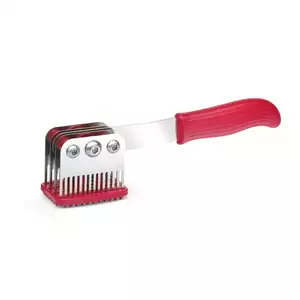 Tłuczek szefa kuchni 280x57x70 mm, srebrny, czerwony | HENDI, 513071