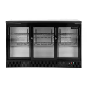 Barowa witryna chłodnicza do butelek, 3-drzwiowa, drzwi przesuwane, 314 l, 1350x515x855 mm | TECHNICA, Cold Line