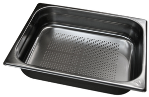Pojemnik gastronomiczny GN 1/2 perforowany, 2 l, 325x265x40 mm, inox | REDFOX, GND - 1/2-40