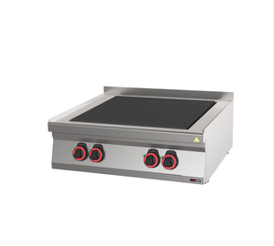 Kuchnia elektryczna 6-płytowa, 15 kW, 1200x700x330 mm, inox, czarna | REDFOX, SPL 70/012 E