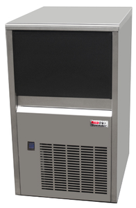 Kostkarka do lodu 44 kg/24 h, 0,45 kW, chłodzenie wodą, 435x605x715 mm, inox | REDFOX, SS-45W
