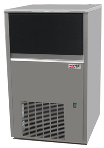 Kostkarka do lodu 57 kg/24 h, 0,46 kW, chłodzenie wodą, 520x645x840 mm, inox | REDFOX, SS-60W