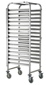 Wózek na pojemniki 600x400 mm, 460x630x1735 mm, srebrny | REDFOX, TRL - 15 EN