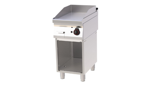 Płyta grillowa gazowa, ze stali nierdzewnej, ryflowana, gładka, 14 kW, 800x700x900 mm, inox | REDFOX, FTHR 70/80 G