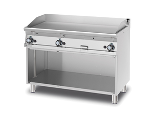 Płyta grillowa gazowa, ze stali nierdzewnej, gładka, 21 kW, 1200x700x900 mm, inox | RMGASTRO, FTL - 712 G3
