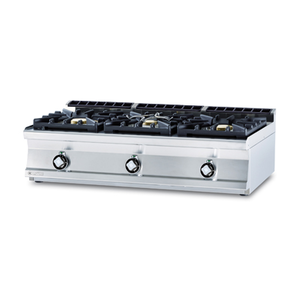 Kuchnia gazowa 3-palnikowa, 27 kW, 1200x700x280 mm, inox | RMGASTRO, PC3T - 712 G