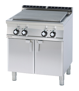 Kuchnia elektryczna żeliwna 4-polowa z szafką, 10 kW, 800x700x280 mm, 400 V, inox | RMGASTRO, TPT - 78ET