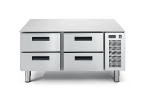 Podstawa chłodnicza 4-szufladowa, blat prosty, 0,12 kW, 1200x685x613 mm, inox | RMGASTRO, LS 702 TN/V 2C