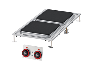 Kuchnia stołowa elektryczna, 8 kW, 400x800x50 mm, 230/400 V, czarny-inox | RMGASTRO, PCQD - 84 ET