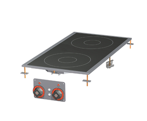 Kuchnia stołowa ceramiczna elektryczna, 6.8 kW, 400x800x50 mm, 400 V, inox-czarny | RMGASTRO, PCCD - 84 ET