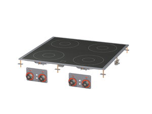 Kuchnia stołowa ceramiczna elektryczna, 13.6 kW, 800x850x50 mm, 400 V, inox-czarny | RMGASTRO, PCCD - 88 ET