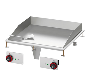 Płyta grillowa elektryczna, ze stali nierdzewnej, 1/2 gładka, 1/2 ryflowana, 15 kW, 800x800x220 mm, inox | RMGASTRO, FTLRD - 88 ET