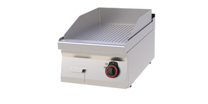 Płyta grillowa elektryczna, ze stali nierdzewnej, ryflowana, 4,5 kW, 400x700x330 mm, inox | REDFOX, FTR 70/04 E