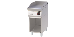 Płyta grillowa elektryczna, ze stali nierdzewnej, ryflowana, gładka, chromowana, 9 kW, 800x700x900 mm, inox | REDFOX, FTHRC 70/80 E
