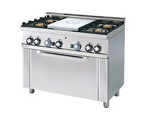 Kuchnia żeliwna 5-palnikowa, 26.55 kW, 1000x600x900 mm, 230 V, inox | RMGASTRO, TPFM4 - 610 GEM