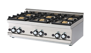 Kuchnia gazowa 6-palnikowa, 27 kW, 1000x600x280 mm, inox | RMGASTRO, PCT - 610 G