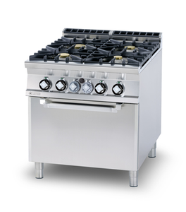 Kuchnia gazowa 4-palnikowa z piekarnikiem elektrycznym, 43,32 kW, 800x900x900 mm, inox | RMGASTRO, CFV4 - 98 GE