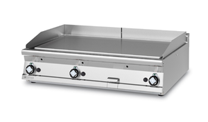 Płyta grillowa gazowa, ze stali nierdzewnej, gładka, ryflowana, 27 kW, 1200x900x280 mm, inox | RMGASTRO, FTLRT - 912 G