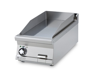 Płyta grillowa elektryczna, ze stali nierdzewnej, gładka, ryflowana, chromowana, 7,5 kW, 400x900x280 mm, inox | RMGASTRO, FTRT-94 ETS