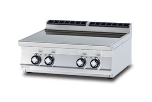 Kuchnia elektryczna 4-płytowa, 13,6 kW, 800x900x280 mm, inox, czarna | RMGASTRO, PCCT - 98 ET