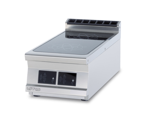 Kuchnia indukcyjna 2-płytowa, 10 kW, 400x900x280 mm, inox, czarna | RMGASTRO, PCIT - 94 ETD