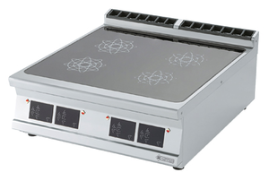 Kuchnia indukcyjna 4-płytowa, 20 kW, 800x900x280 mm, inox, czarna | RMGASTRO, PCIT - 98 ETD