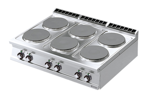 Kuchnia elektryczna 6-płytowa, 21 kW, 1200x900x280 mm, inox, czarna | RMGASTRO, PCT - 912 ET