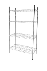Regał magazynowy 4-półkowy, 920x610x1820, srebrny | REDFOX, C610 - 920