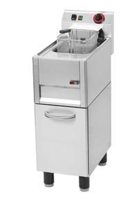 Frytownica elektryczna dwukomorowa 2x 13 l z kranem spustowym, wolnostojący z drzwiami, 19,8 kW, 400 V, 660x600x900 mm | REDFOX, FE 61/13 ELT